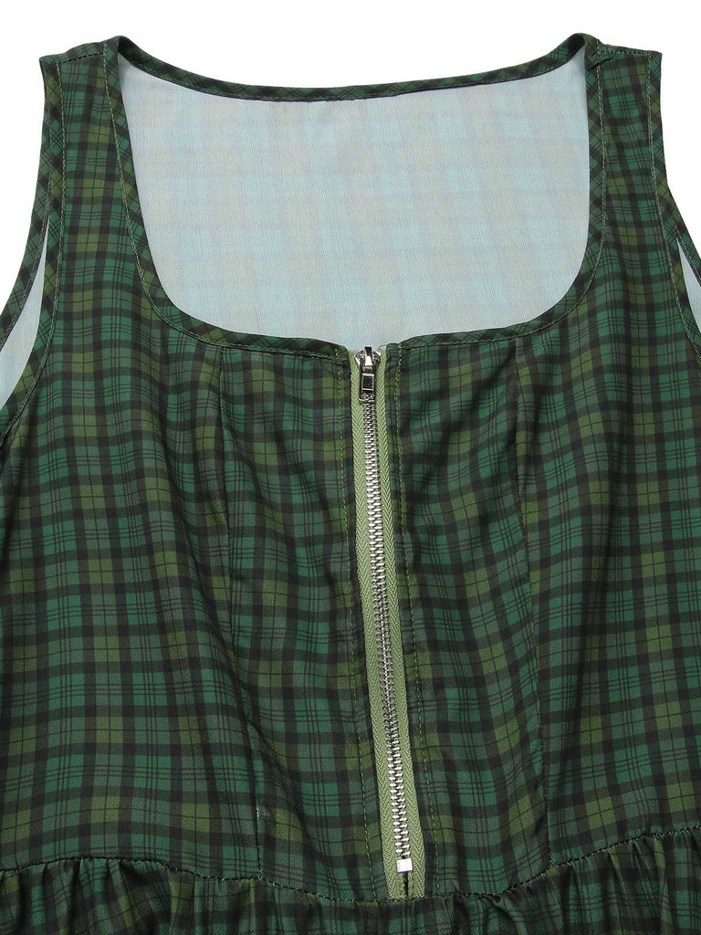 [Pre-Sale] 2PCS 1950s Oktoberfest Crop Top & Plaids Floral Dress With Apron