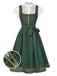 [Pre-Sale] 2PCS 1950s Oktoberfest Crop Top & Plaids Floral Dress With Apron