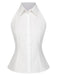 [Pre-Sale] White 1940s Sleeveless Office Style Blouse