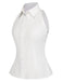 [Pre-Sale] White 1940s Sleeveless Office Style Blouse