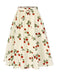[Pre-Sale] White 1950s Red Rose Ruched Skirt