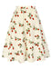 [Pre-Sale] White 1950s Red Rose Ruched Skirt