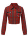 [Pre-Sale] Red 1980s Plaid Patchwork Chain Punk Jacket