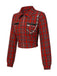 [Pre-Sale] Red 1980s Plaid Patchwork Chain Punk Jacket