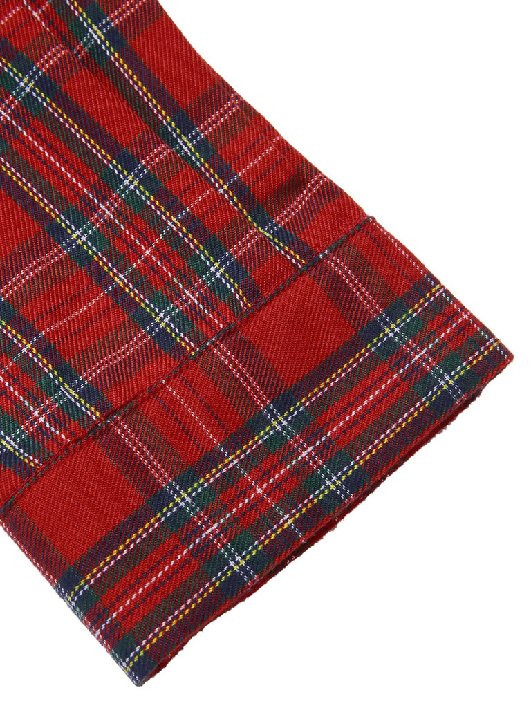 [Pre-Sale] Red 1980s Plaid Patchwork Chain Punk Jacket