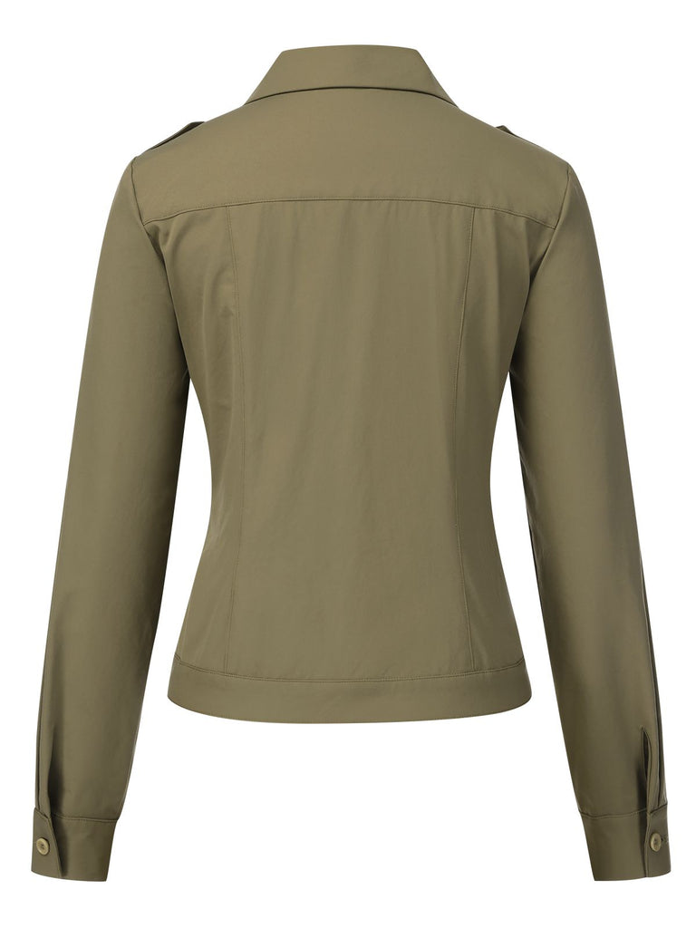 [Pre-Sale] Military Green 1950s Lapel Collar Shirt Jacket