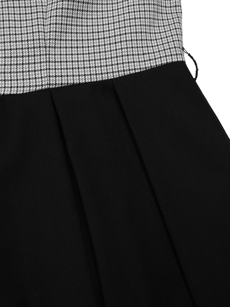 [Pre-Sale] 1950s Houndstooth Detachable Bow Collar Dress