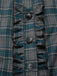 [Pre-Sale] 2PCS Gray 1950s Plaid Ruffled Dress & Cotton Blouse