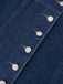 Deep Blue 1970s Denim Lapel Sleeveless Button Dress