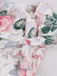 Pink 1950s Floral Bow Sweetheart Neck Swing Dress