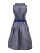 2PCS 1950s Ethnic Floral Lace-Up Dress & Apron