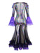 Purple 1930s Halloween Vampire Fish Scales Mermaid Dress