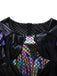 Purple 1930s Halloween Vampire Fish Scales Mermaid Dress