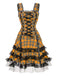 1960s Scottish Tartan Lace-Up Wide-Strap Dress