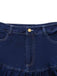 Dark Blue 1960s Ruffled Denim Skirt