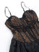2PCS Black 1960s Lace Cover-Up & Puffy Dress
