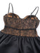 2PCS Black 1960s Lace Cover-Up & Puffy Dress