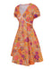 [Pre-Sale] Orange 1970s Psychedelic Print Bow Mini Dress