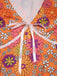 [Pre-Sale] Orange 1970s Psychedelic Print Bow Mini Dress