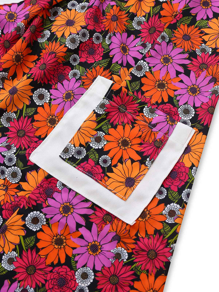 [Pre-Sale] Purple 1960s Daisy Peter Pan Collar Pocket Dress