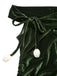 [Pre-Sale] Green 1940s Velvet Ruched Off-Shoulder Bardot Dress