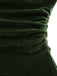 [Pre-Sale] Green 1940s Velvet Ruched Off-Shoulder Bardot Dress