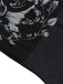 Black 1970s Slip Gothic Skeleton Print Mesh Dress