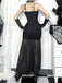 Black 1970s Slip Gothic Skeleton Print Mesh Dress