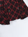 Red 1980s Scottish Plaid High-Low Hem Skirt