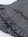 Gray 1930s Vertical Striped Puff Sleeve Ruffled Blouse