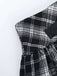Gray 1980s Steampunk Lace Patchwork Tartan Plaid Skirt
