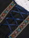 2PCS Dark Blue 1950s Floral Embroidered Dress & Velvet Apron