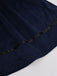 2PCS Dark Blue 1950s Floral Embroidered Dress & Velvet Apron