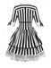 Black & White 1970s Lace Patchwork Stripe Dress