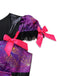 Purple 1970s Halloween Spider Web Witch Lace-Up Dress With Hat