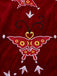 Red 1980s Ada-Wong Embroidered Butterfly Velvet Dress