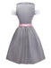 3PCS Pink 1950s Satin Lace Embroidered Dress & Off-Shoulder Top