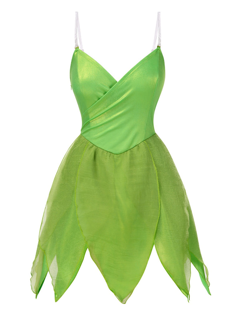 [Pre-Sale] Green 1970s Tinkerbell Elf Petal Hem Mini Dress