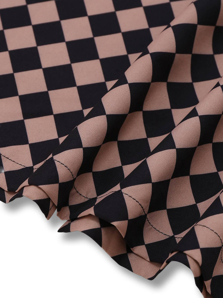 [Pre-Sale] Khaki 1960s Argyle Boat Neck Pencil Dress