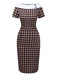 [Pre-Sale] Khaki 1960s Argyle Boat Neck Pencil Dress