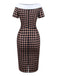 [Pre-Sale] Khaki 1960s Argyle Boat Neck Pencil Dress