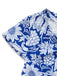 [Pre-Sale] Blue 1950s Ethnic Floral Round Neck Cap Sleeve Dress