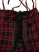 [Pre-Sale] Red 1980s Gothic Plaid Lace Up Corset Dress
