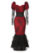 [Pre-Sale] 1930s Sweetheart Lace Puff Sleeve Sheer Fishtail Dress