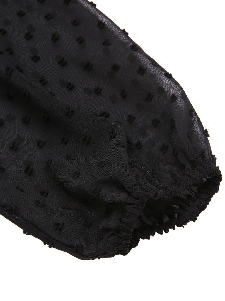 [Pre-Sale] Black & Orange 1950s Halloween Pumpkin Mesh Patchwork Dress