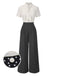 [Pre-Sale] 1940s Sailor Collar Polka Dot Button Jumpsuit