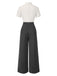 [Pre-Sale] 1940s Sailor Collar Polka Dot Button Jumpsuit
