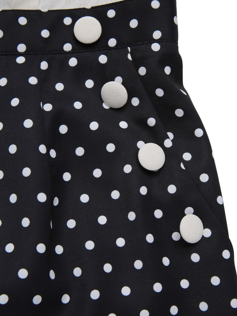 [Pre-Sale] 1940s Sailor Collar Polka Dot Button Jumpsuit