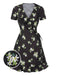 [Pre-Sale] Black 1950s Lily Ruffled V-Neck Wrap Dress