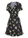[Pre-Sale] Black 1950s Lily Ruffled V-Neck Wrap Dress